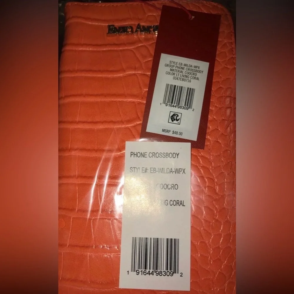 ENZO ANGIOLINI Coral Phone / Crossbody Purse Zip  $48 Versatile Crocodile